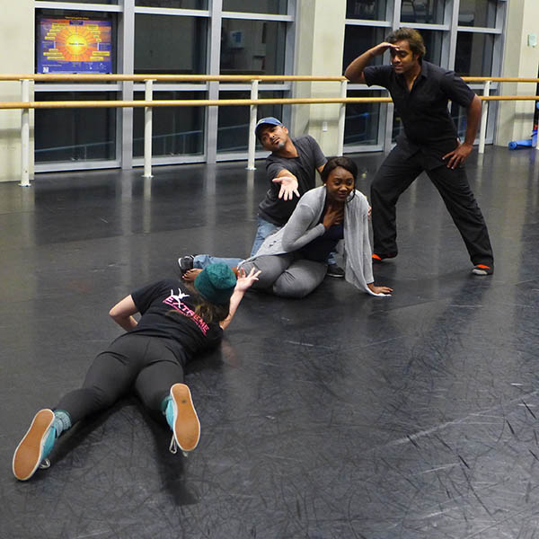 group doing acting activity